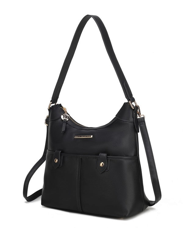 The Harper Vegan Leather Shoulder Bag by Mia K-MKF Collection by Mia K-Black - Black-One Size-[option4]-[option5]-[option6]-[option7]-[option8]-Shop-Boutique-Clothing-for-Women-Online