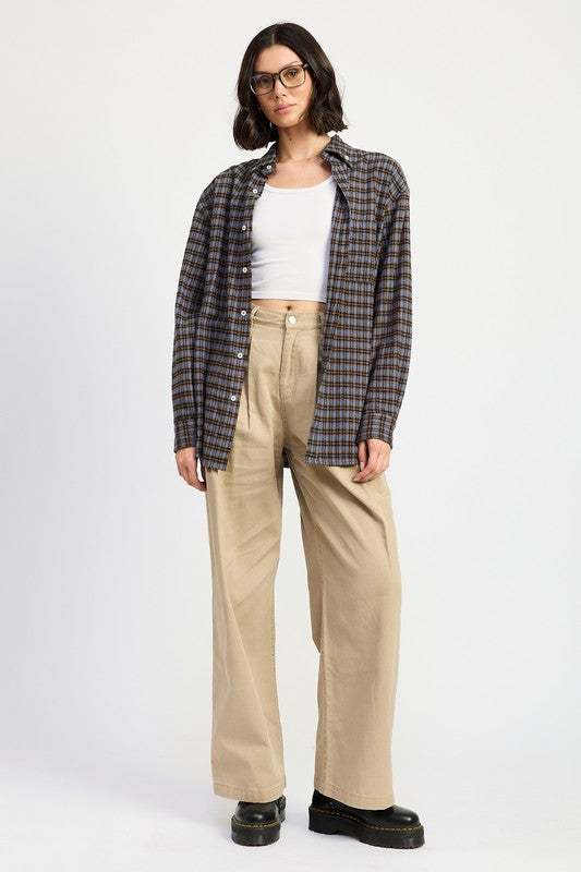 OVERSIZED PLAID SHIRT-Emory Park-[option4]-[option5]-[option6]-[option7]-[option8]-Shop-Boutique-Clothing-for-Women-Online