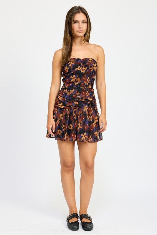 FLORAL RUCHED MINI DRESS-Emory Park-[option4]-[option5]-[option6]-[option7]-[option8]-Shop-Boutique-Clothing-for-Women-Online