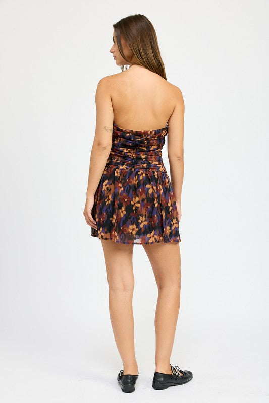 FLORAL RUCHED MINI DRESS-Emory Park-[option4]-[option5]-[option6]-[option7]-[option8]-Shop-Boutique-Clothing-for-Women-Online