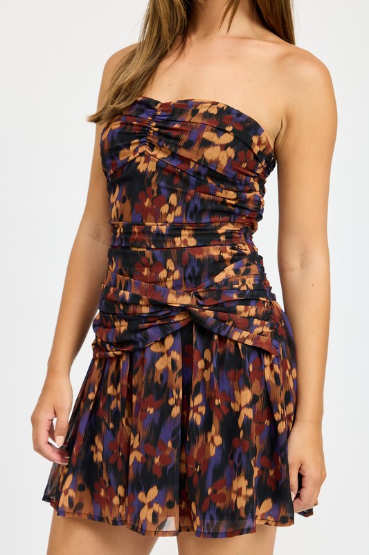 FLORAL RUCHED MINI DRESS-Emory Park-[option4]-[option5]-[option6]-[option7]-[option8]-Shop-Boutique-Clothing-for-Women-Online