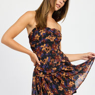 FLORAL RUCHED MINI DRESS-Emory Park-PURPLE COMBO-S-[option4]-[option5]-[option6]-[option7]-[option8]-Shop-Boutique-Clothing-for-Women-Online