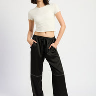 SATIN LOUNGE PANTS WITH CONTRASTED STITCH-Emory Park-BLACK-S-[option4]-[option5]-[option6]-[option7]-[option8]-Shop-Boutique-Clothing-for-Women-Online