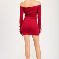 OFF SHOULDER BODYCON DRESS WITH BOW DETAIL-Emory Park-[option4]-[option5]-[option6]-[option7]-[option8]-Shop-Boutique-Clothing-for-Women-Online
