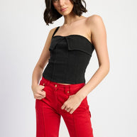FOLD OVER CORSET TOP-Emory Park-[option4]-[option5]-[option6]-[option7]-[option8]-Shop-Boutique-Clothing-for-Women-Online
