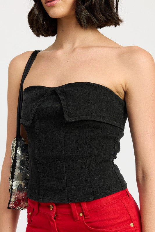 FOLD OVER CORSET TOP-Emory Park-[option4]-[option5]-[option6]-[option7]-[option8]-Shop-Boutique-Clothing-for-Women-Online