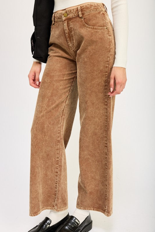DISTRASSED CORDUROY PANTS-Emory Park-[option4]-[option5]-[option6]-[option7]-[option8]-Shop-Boutique-Clothing-for-Women-Online