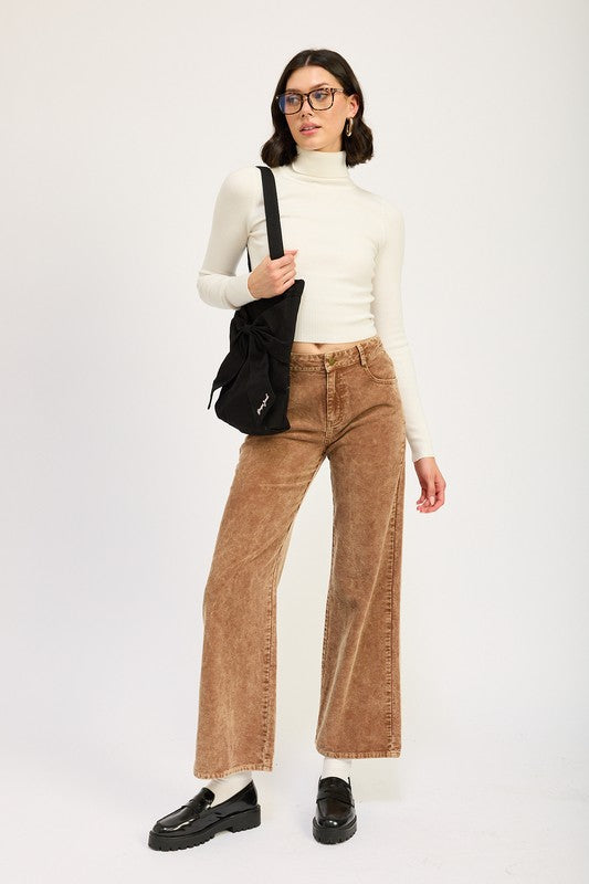 DISTRASSED CORDUROY PANTS-Emory Park-[option4]-[option5]-[option6]-[option7]-[option8]-Shop-Boutique-Clothing-for-Women-Online