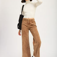 DISTRASSED CORDUROY PANTS-Emory Park-SEPIA-S-[option4]-[option5]-[option6]-[option7]-[option8]-Shop-Boutique-Clothing-for-Women-Online