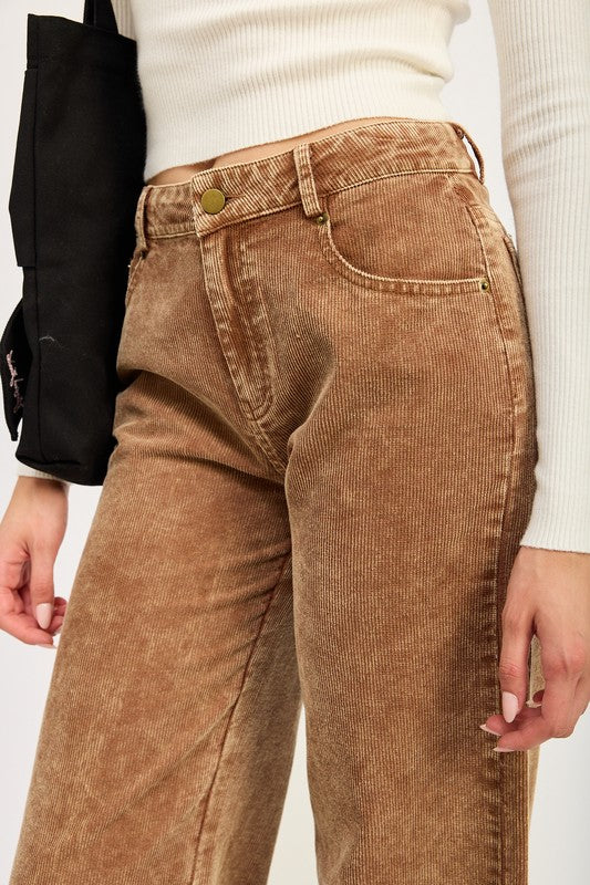 DISTRASSED CORDUROY PANTS-Emory Park-[option4]-[option5]-[option6]-[option7]-[option8]-Shop-Boutique-Clothing-for-Women-Online