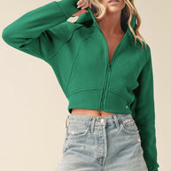 Deva Cropped Hooded Jacket-Aemi + Co-LILY PAD-S-[option4]-[option5]-[option6]-[option7]-[option8]-Shop-Boutique-Clothing-for-Women-Online