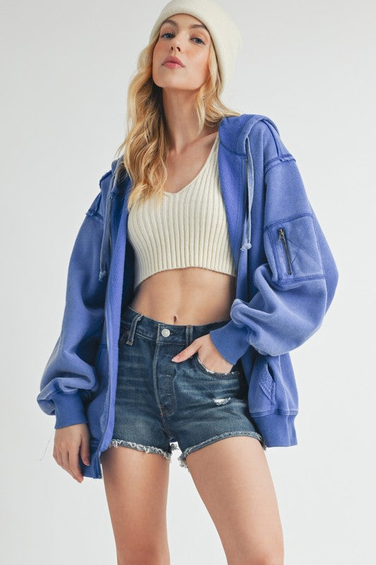 Fiori Hoodie Jacket-Aemi + Co-BLUE-S-[option4]-[option5]-[option6]-[option7]-[option8]-Shop-Boutique-Clothing-for-Women-Online