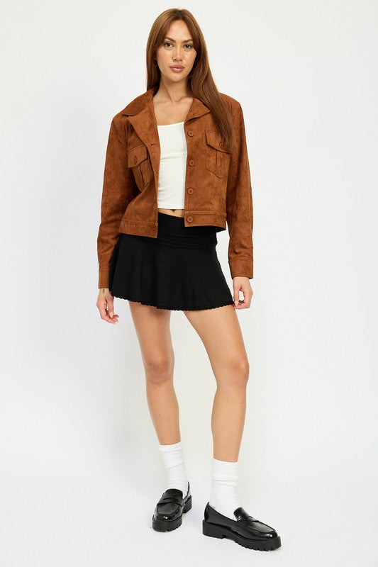 SUDE JACKET WITH POCKETS-Emory Park-[option4]-[option5]-[option6]-[option7]-[option8]-Shop-Boutique-Clothing-for-Women-Online