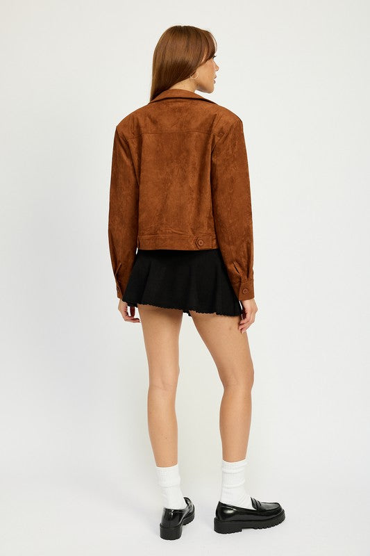 SUDE JACKET WITH POCKETS-Emory Park-[option4]-[option5]-[option6]-[option7]-[option8]-Shop-Boutique-Clothing-for-Women-Online