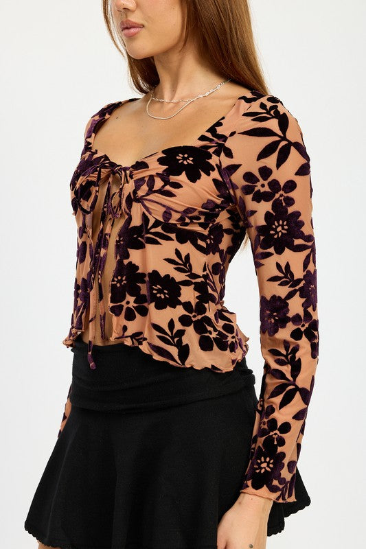 FLORAL PRINT SWEETHEART NECKLINE TOP-Emory Park-[option4]-[option5]-[option6]-[option7]-[option8]-Shop-Boutique-Clothing-for-Women-Online