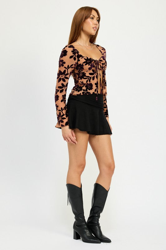FLORAL PRINT SWEETHEART NECKLINE TOP-Emory Park-[option4]-[option5]-[option6]-[option7]-[option8]-Shop-Boutique-Clothing-for-Women-Online