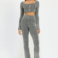 SQUARE NECK CROPPED TOP WITH ZIPPER-Emory Park-[option4]-[option5]-[option6]-[option7]-[option8]-Shop-Boutique-Clothing-for-Women-Online