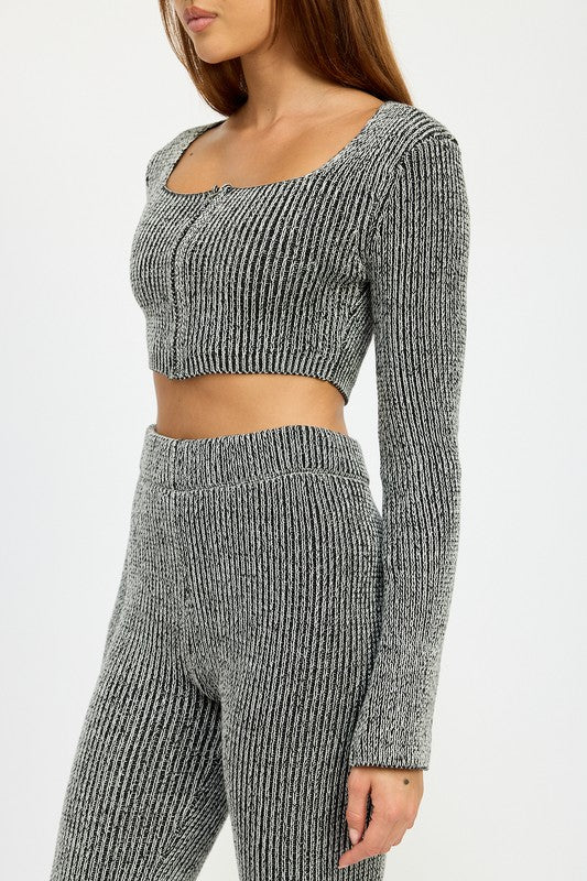SQUARE NECK CROPPED TOP WITH ZIPPER-Emory Park-[option4]-[option5]-[option6]-[option7]-[option8]-Shop-Boutique-Clothing-for-Women-Online