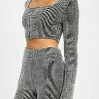 SQUARE NECK CROPPED TOP WITH ZIPPER-Emory Park-[option4]-[option5]-[option6]-[option7]-[option8]-Shop-Boutique-Clothing-for-Women-Online