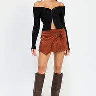WRAPPED BUCKLE BELT MINI SKIRT-Emory Park-BRICK-S-[option4]-[option5]-[option6]-[option7]-[option8]-Shop-Boutique-Clothing-for-Women-Online