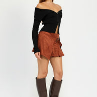 WRAPPED BUCKLE BELT MINI SKIRT-Emory Park-[option4]-[option5]-[option6]-[option7]-[option8]-Shop-Boutique-Clothing-for-Women-Online