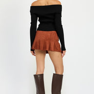 WRAPPED BUCKLE BELT MINI SKIRT-Emory Park-[option4]-[option5]-[option6]-[option7]-[option8]-Shop-Boutique-Clothing-for-Women-Online