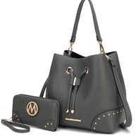 The Solid Bella Bucket by Mia K-MKF Collection by Mia K-Charcoal-One Size-[option4]-[option5]-[option6]-[option7]-[option8]-Shop-Boutique-Clothing-for-Women-Online