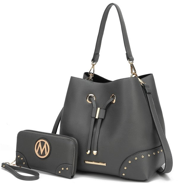The Solid Bella Bucket by Mia K-MKF Collection by Mia K-Charcoal-One Size-[option4]-[option5]-[option6]-[option7]-[option8]-Shop-Boutique-Clothing-for-Women-Online