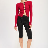 LONG SLEEVE RIBBED TOP WITH BOW DETAIL-Emory Park-[option4]-[option5]-[option6]-[option7]-[option8]-Shop-Boutique-Clothing-for-Women-Online