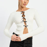 LONG SLEEVE RIBBED TOP WITH BOW DETAIL-Emory Park-IVORY-S-[option4]-[option5]-[option6]-[option7]-[option8]-Shop-Boutique-Clothing-for-Women-Online
