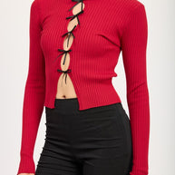 LONG SLEEVE RIBBED TOP WITH BOW DETAIL-Emory Park-[option4]-[option5]-[option6]-[option7]-[option8]-Shop-Boutique-Clothing-for-Women-Online