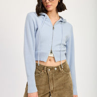 CROPPED HOODIE ZIP UP-Emory Park-DUSTY BLUE-S-[option4]-[option5]-[option6]-[option7]-[option8]-Shop-Boutique-Clothing-for-Women-Online
