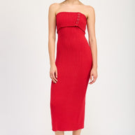 FOLD OVER RIBBED TUBE DRESS-Emory Park-[option4]-[option5]-[option6]-[option7]-[option8]-Shop-Boutique-Clothing-for-Women-Online