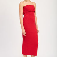 FOLD OVER RIBBED TUBE DRESS-Emory Park-[option4]-[option5]-[option6]-[option7]-[option8]-Shop-Boutique-Clothing-for-Women-Online
