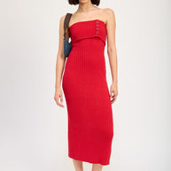 FOLD OVER RIBBED TUBE DRESS-Emory Park-RED-S-[option4]-[option5]-[option6]-[option7]-[option8]-Shop-Boutique-Clothing-for-Women-Online