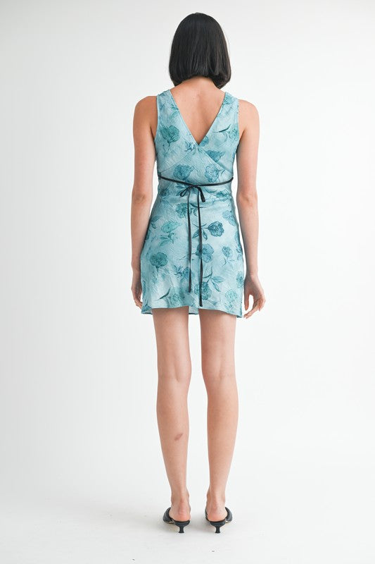 FLORAL V NECK MINI SLIP DRESS-Emory Park-[option4]-[option5]-[option6]-[option7]-[option8]-Shop-Boutique-Clothing-for-Women-Online