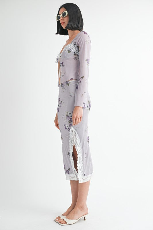 FLORAL MIDI SKIRT WITH LACE TRIM-Emory Park-[option4]-[option5]-[option6]-[option7]-[option8]-Shop-Boutique-Clothing-for-Women-Online