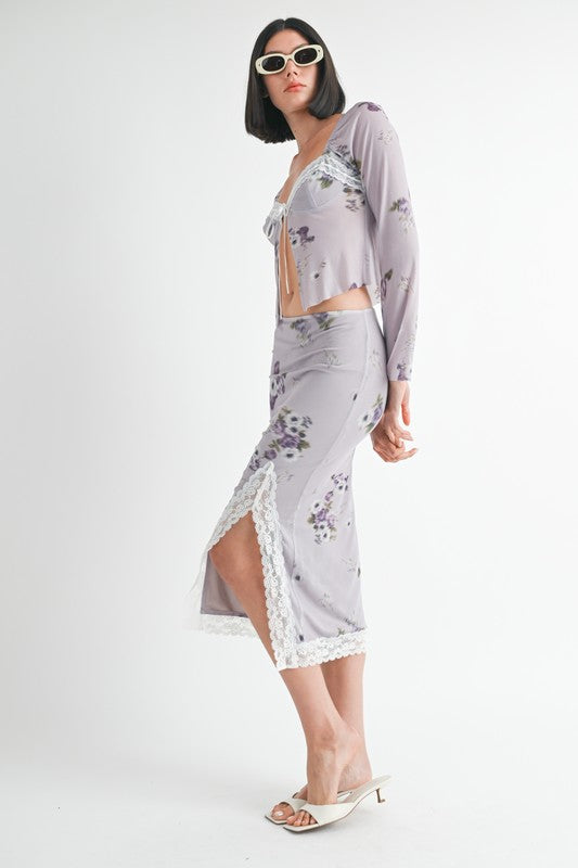 FLORAL MIDI SKIRT WITH LACE TRIM-Emory Park-[option4]-[option5]-[option6]-[option7]-[option8]-Shop-Boutique-Clothing-for-Women-Online