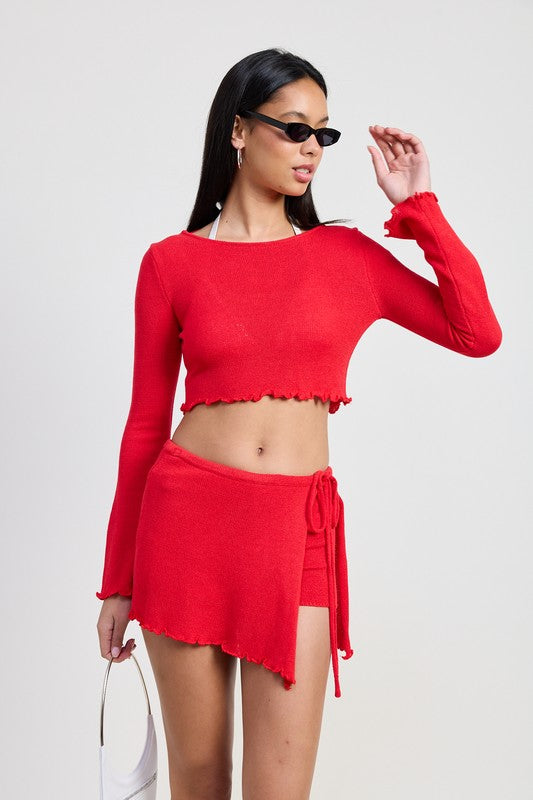 LONG SLEEVE BOAT NECK CROPPED TOP-Emory Park-[option4]-[option5]-[option6]-[option7]-[option8]-Shop-Boutique-Clothing-for-Women-Online