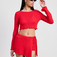 LONG SLEEVE BOAT NECK CROPPED TOP-Emory Park-[option4]-[option5]-[option6]-[option7]-[option8]-Shop-Boutique-Clothing-for-Women-Online