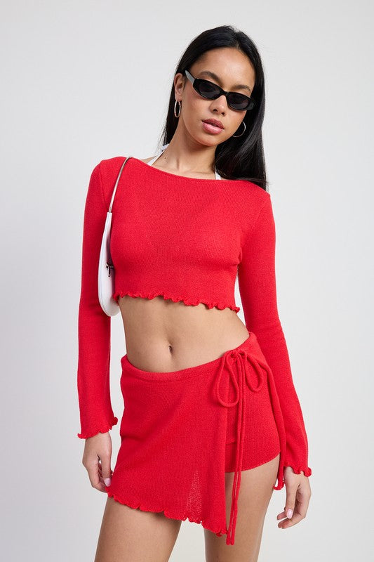 LONG SLEEVE BOAT NECK CROPPED TOP-Emory Park-RED-S-[option4]-[option5]-[option6]-[option7]-[option8]-Shop-Boutique-Clothing-for-Women-Online