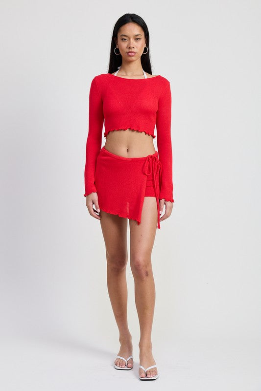LONG SLEEVE BOAT NECK CROPPED TOP-Emory Park-[option4]-[option5]-[option6]-[option7]-[option8]-Shop-Boutique-Clothing-for-Women-Online
