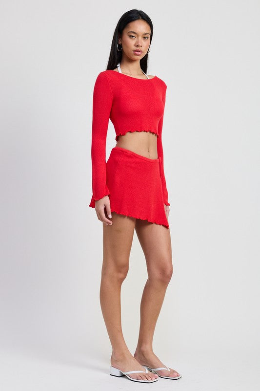 LONG SLEEVE BOAT NECK CROPPED TOP-Emory Park-[option4]-[option5]-[option6]-[option7]-[option8]-Shop-Boutique-Clothing-for-Women-Online