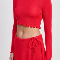 LONG SLEEVE BOAT NECK CROPPED TOP-Emory Park-[option4]-[option5]-[option6]-[option7]-[option8]-Shop-Boutique-Clothing-for-Women-Online