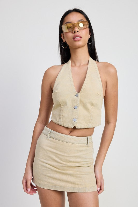 DENIM MINI SKIRT WITH TIE DYE DETAIL-Emory Park-[option4]-[option5]-[option6]-[option7]-[option8]-Shop-Boutique-Clothing-for-Women-Online