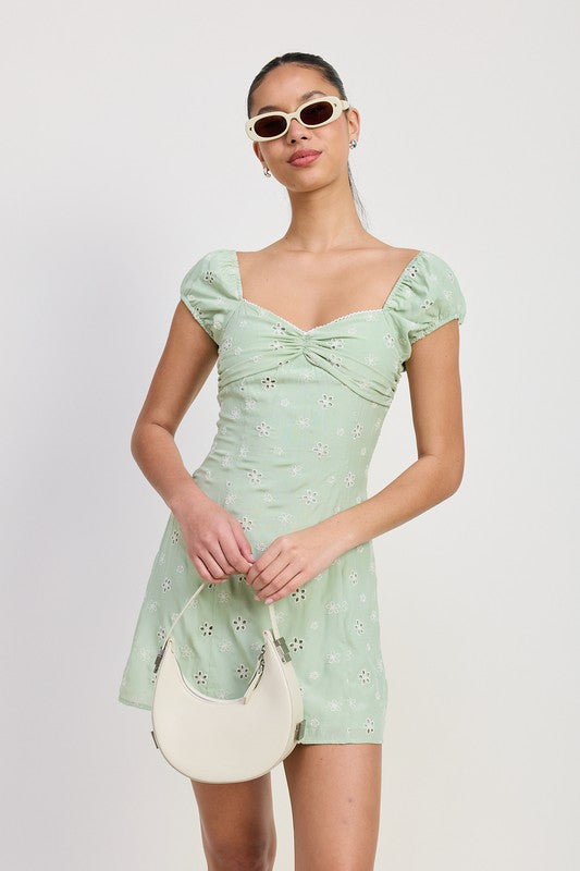 MIX MEDIA MINI RUCHED DRESS-Emory Park-MINT-S-[option4]-[option5]-[option6]-[option7]-[option8]-Shop-Boutique-Clothing-for-Women-Online