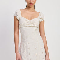 MIX MEDIA MINI RUCHED DRESS-Emory Park-IVORY-S-[option4]-[option5]-[option6]-[option7]-[option8]-Shop-Boutique-Clothing-for-Women-Online