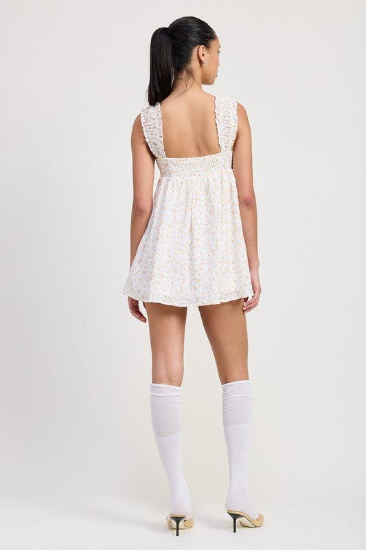MINI FLORAL BABYDOLL PUFF STRAPS DRESS-Emory Park-[option4]-[option5]-[option6]-[option7]-[option8]-Shop-Boutique-Clothing-for-Women-Online
