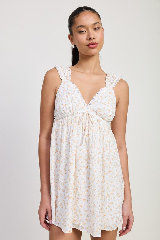 MINI FLORAL BABYDOLL PUFF STRAPS DRESS-Emory Park-WHITE TANGERINE COMBO-S-[option4]-[option5]-[option6]-[option7]-[option8]-Shop-Boutique-Clothing-for-Women-Online