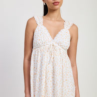 MINI FLORAL BABYDOLL PUFF STRAPS DRESS-Emory Park-WHITE TANGERINE COMBO-S-[option4]-[option5]-[option6]-[option7]-[option8]-Shop-Boutique-Clothing-for-Women-Online